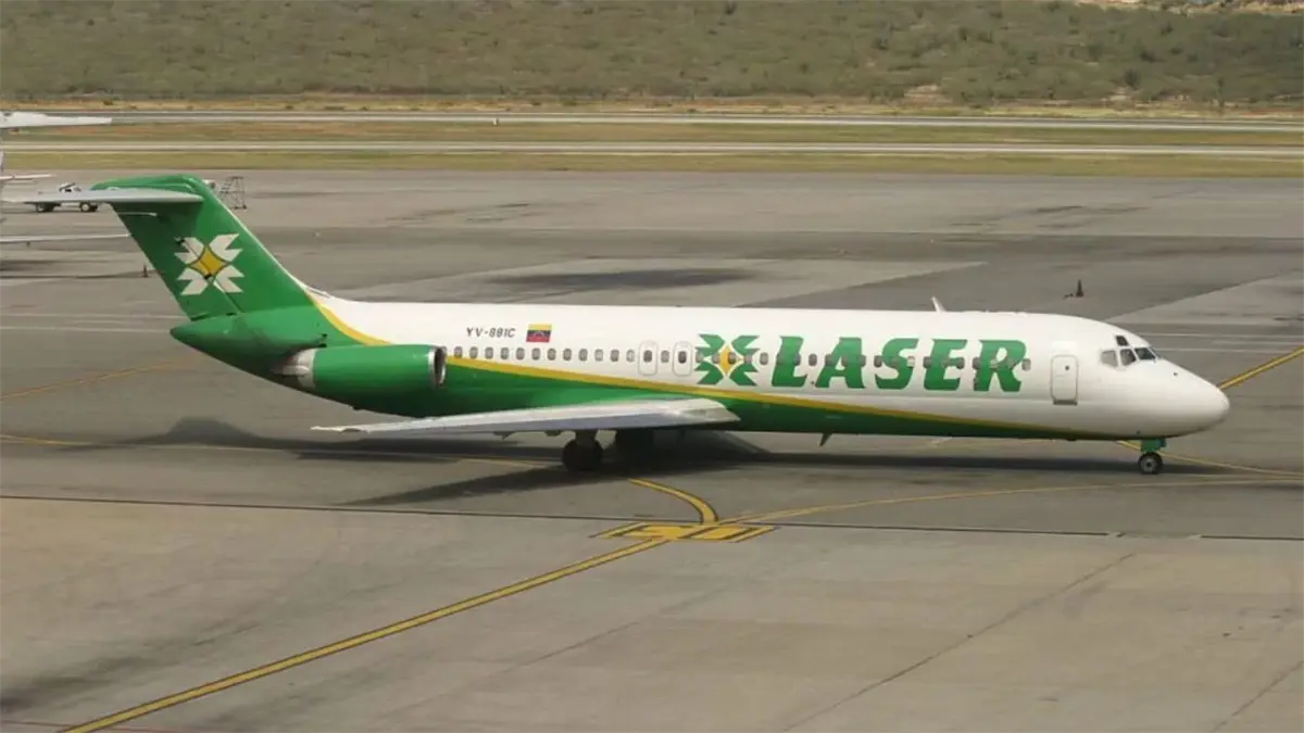Avión de la aerolínea venezolana Laser