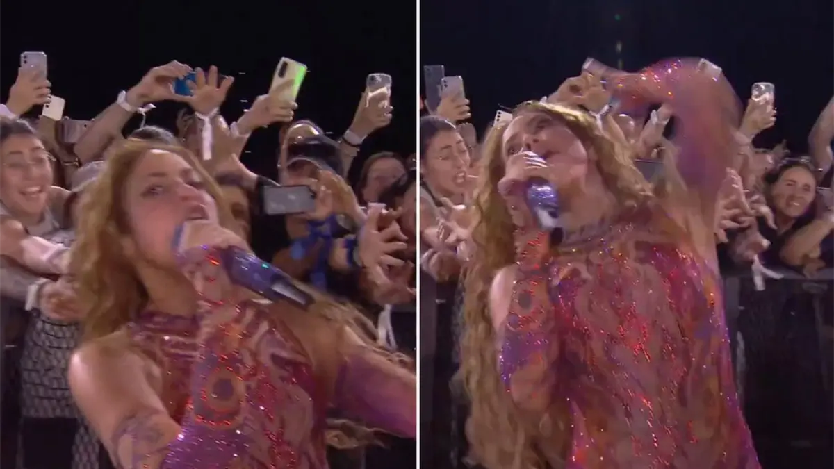 Shakira sufre un jalón de cabello en pleno concierto