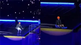 Bad Bunny se cae en su primer concierto en México Bad Bunny se cae en su primer concierto en México