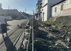 Edesur repone postes eléctricos derribados por excavaciones en Villa Altagracia