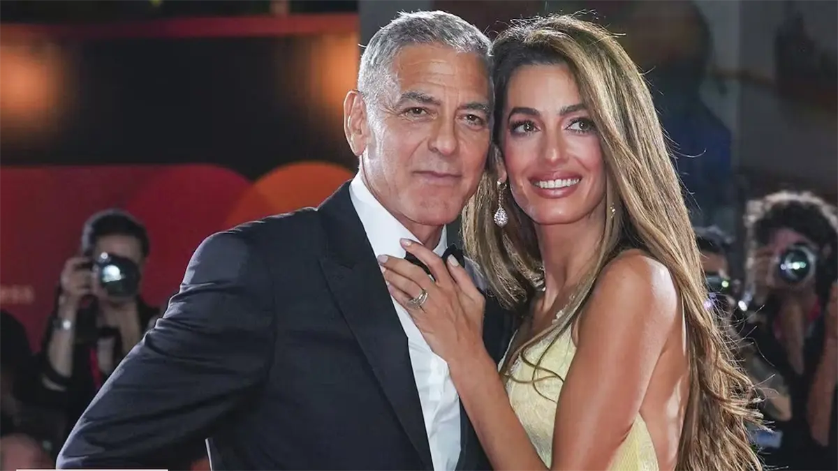 El actor estadounidense George Clooney y su esposa, la abogada libanesa Amal Clooney.
