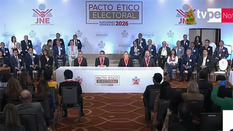 Candidatos a la Presidencia de Per&uacute; firman Pacto &Eacute;tico Electoral para comicios de 2026
