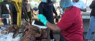 Vendedores de cerdo en puya reciben cientos de clientes