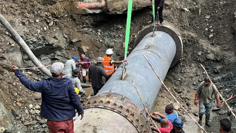 Coraasan e INAPA avanzan en solución definitiva de avería del tubo que abastece de agua a Santiago y Moca