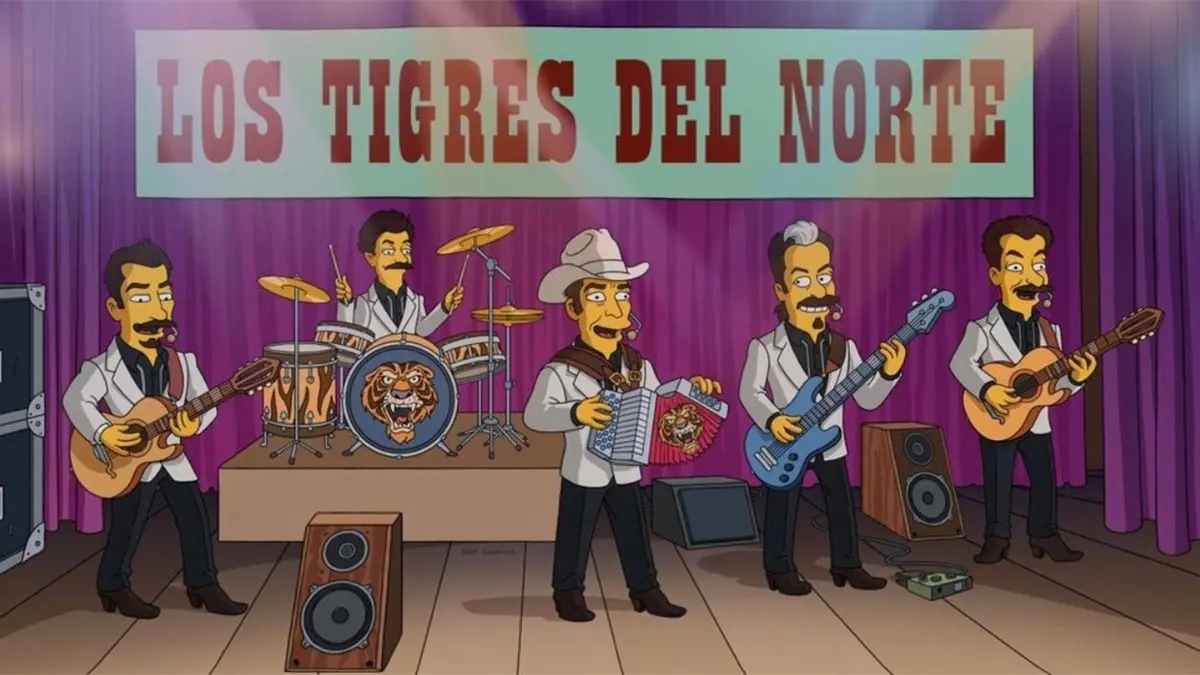 Los Tigres del Norte llegan a Los Simpson antes de su concierto en Santo Domingo