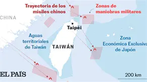 Taiw&aacute;n denuncia que &aacute;reas de maniobras chinas est&aacute;n dentro de sus aguas territoriales