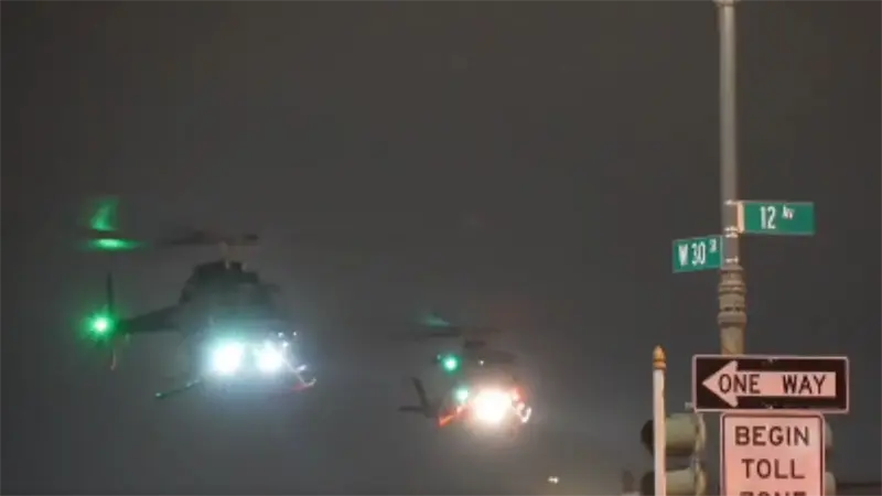 Maduro llega en helicóptero a la ciudad de Nueva York, donde afrontará proceso judicial