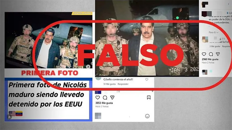 La captura de Maduro aviva la difusión de imágenes falsas en las redes