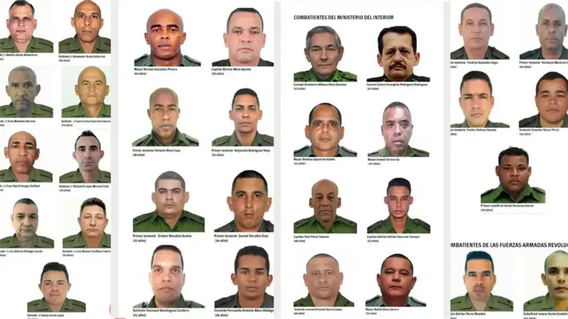 Revelan la identidad de los 32 militares cubanos muertos en ataque de EEUU en Venezuela