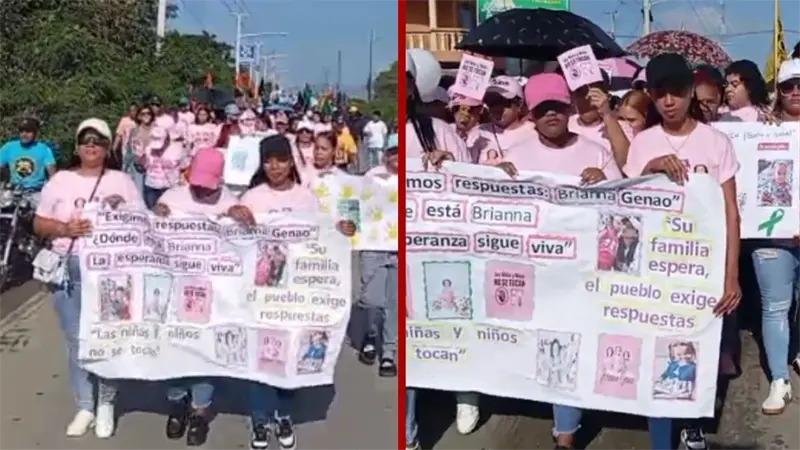 Familiares y comunitarios marchan en respuesta por la desaparici&oacute;n de Brianna Genao