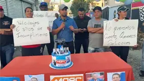 Con bizcocho protestan en Bonao por seis años de promesas incumplidas