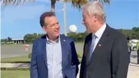 Momento en que llega a RD el presidente electo de Chile, Jos&eacute; Antonio Kast