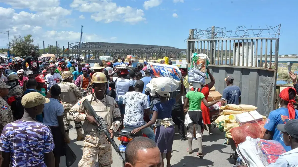 Entrada fronteriza entre República Dominicana y Haití.