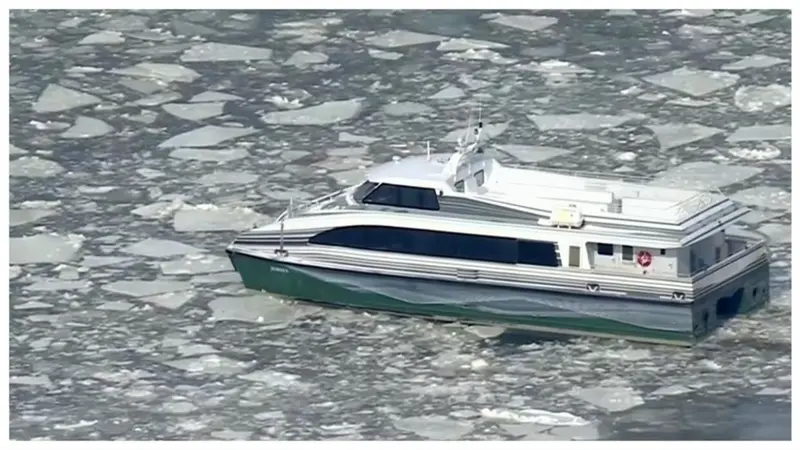 El servicio de ferry de Nueva York suspende sus rutas por hielo en los r&iacute;os