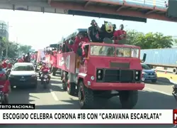 Fan&aacute;ticos del Escogido celebran corona n&uacute;mero 18 con "Caravana Escarlata"