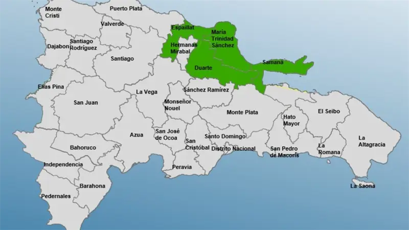COE declara alerta verde en cinco provincias por lluvias asociadas a sistema frontal