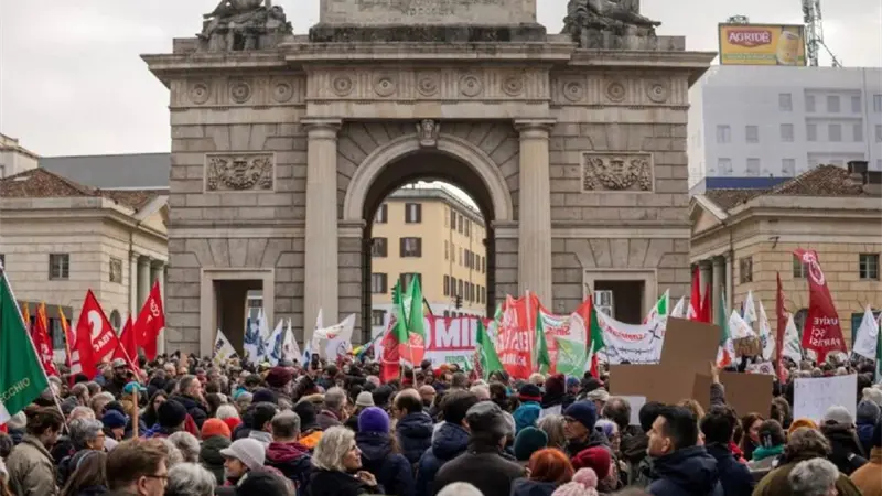 Unas 5,000 personas se manifiestan en Mil&aacute;n contra los Juegos Ol&iacute;mpicos de Invierno