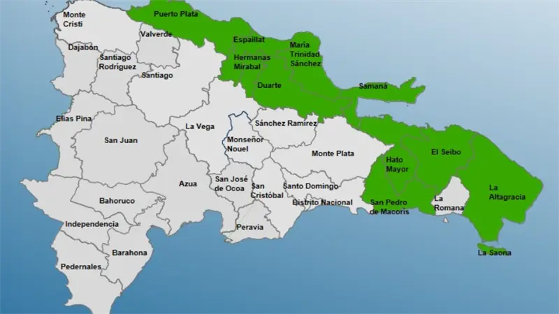 COE ampl&iacute;a alerta verde en 10 provincias por vaguada y sistema frontal