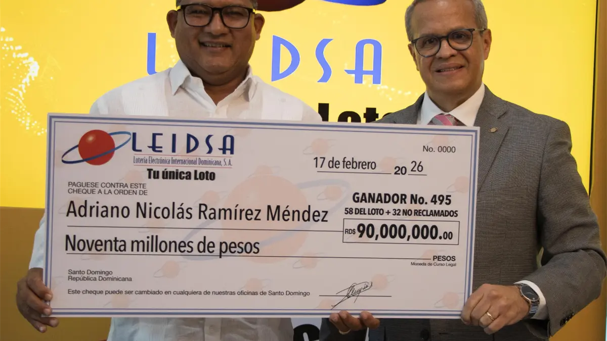 LEIDSA entrega 90 millones al millonario 495 del Loto