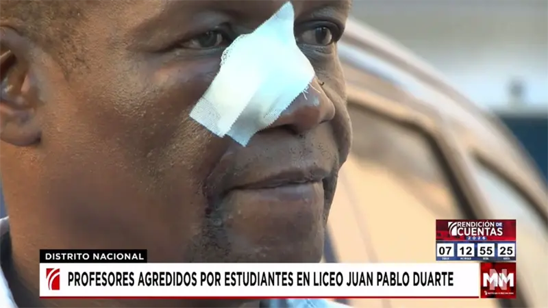 Profesor agredido en Liceo Juan Pablo Duarte
