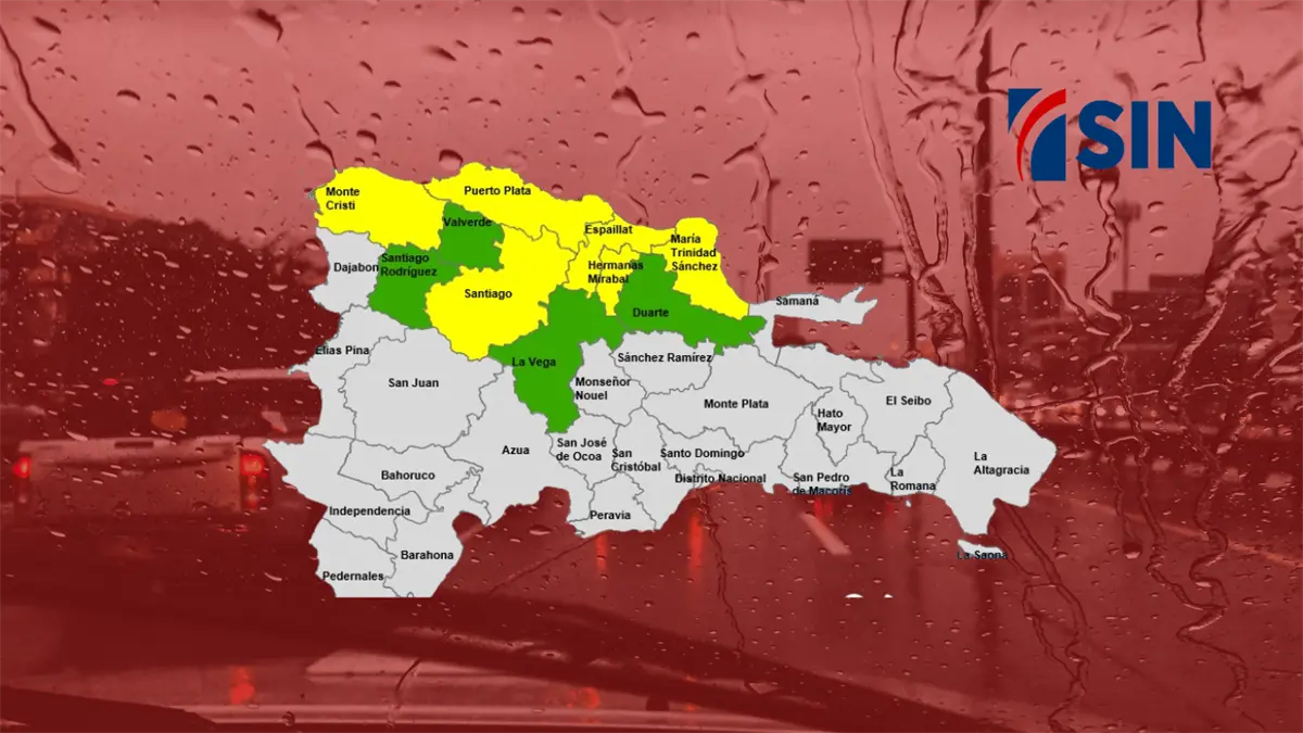 Seis provincias en alerta amarilla por fuertes lluvias y 4 en alerta verde