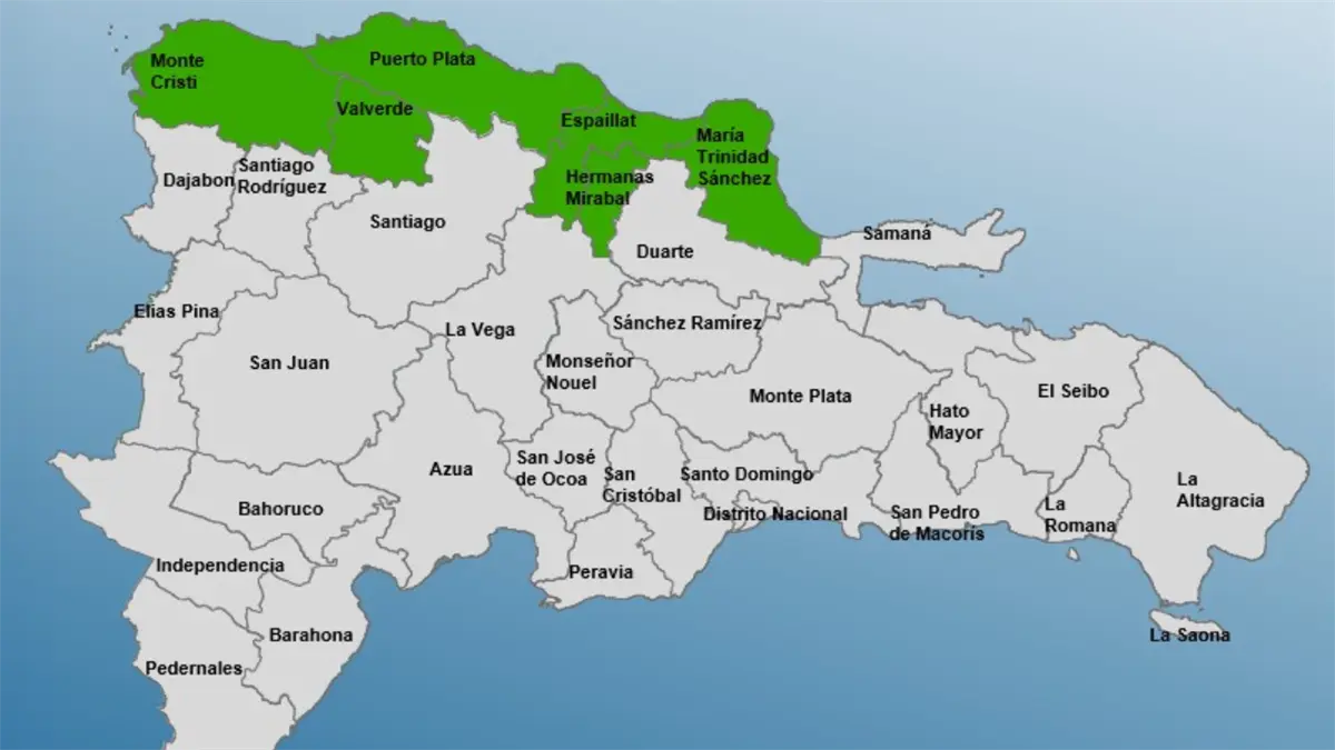COE emite alerta verde para seis provincias por aguaceros y vientos