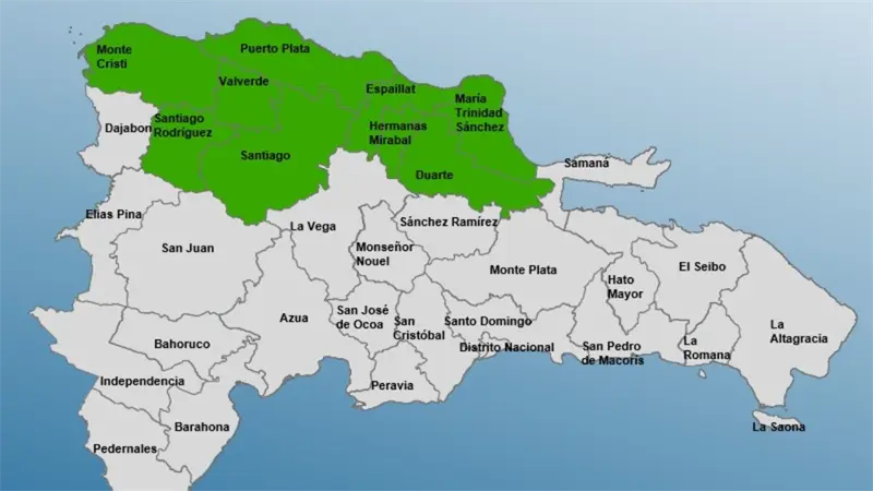 COE ampl&iacute;a alerta verde en nueve provincias por vaguada y sistema frontal