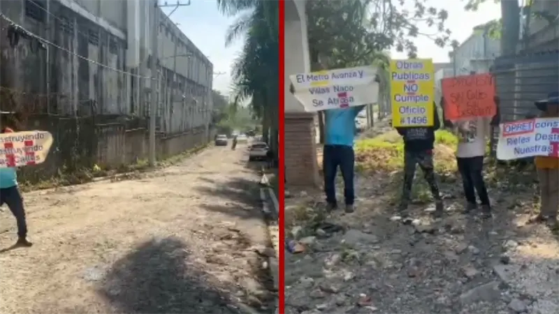 Residentes de Villas Naco exigen arreglo de calles tras obras del Metro