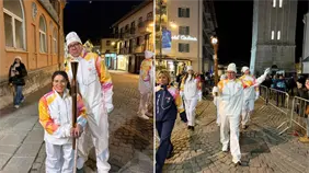 Felipe Vicini y Alejandra Aybar portan la antorcha paral&iacute;mpica en Milano Cortina