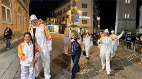 Felipe Vicini y Alejandra Aybar portan la antorcha paralímpica en Milano Cortina