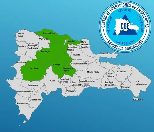 COE emiten alerta verde para seis provincias en el país