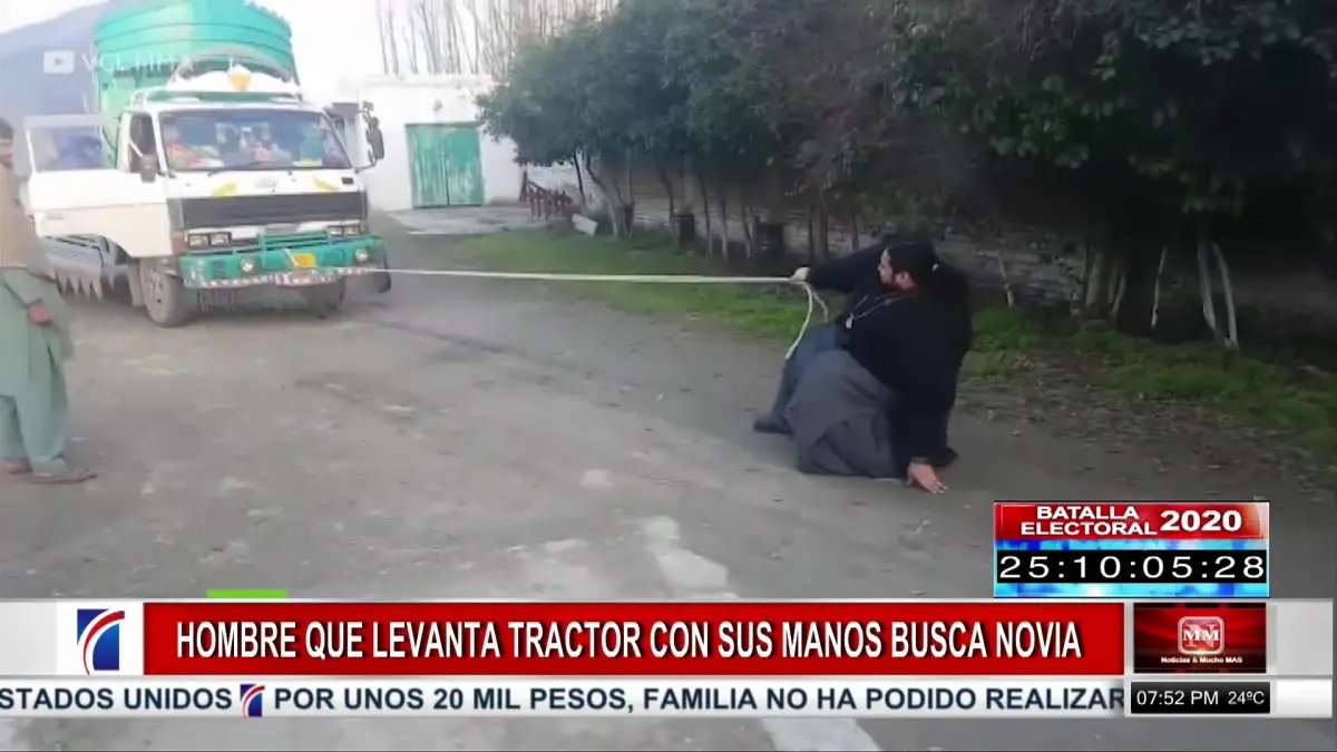 Hombre que levanta un carro con sus manos busca pareja