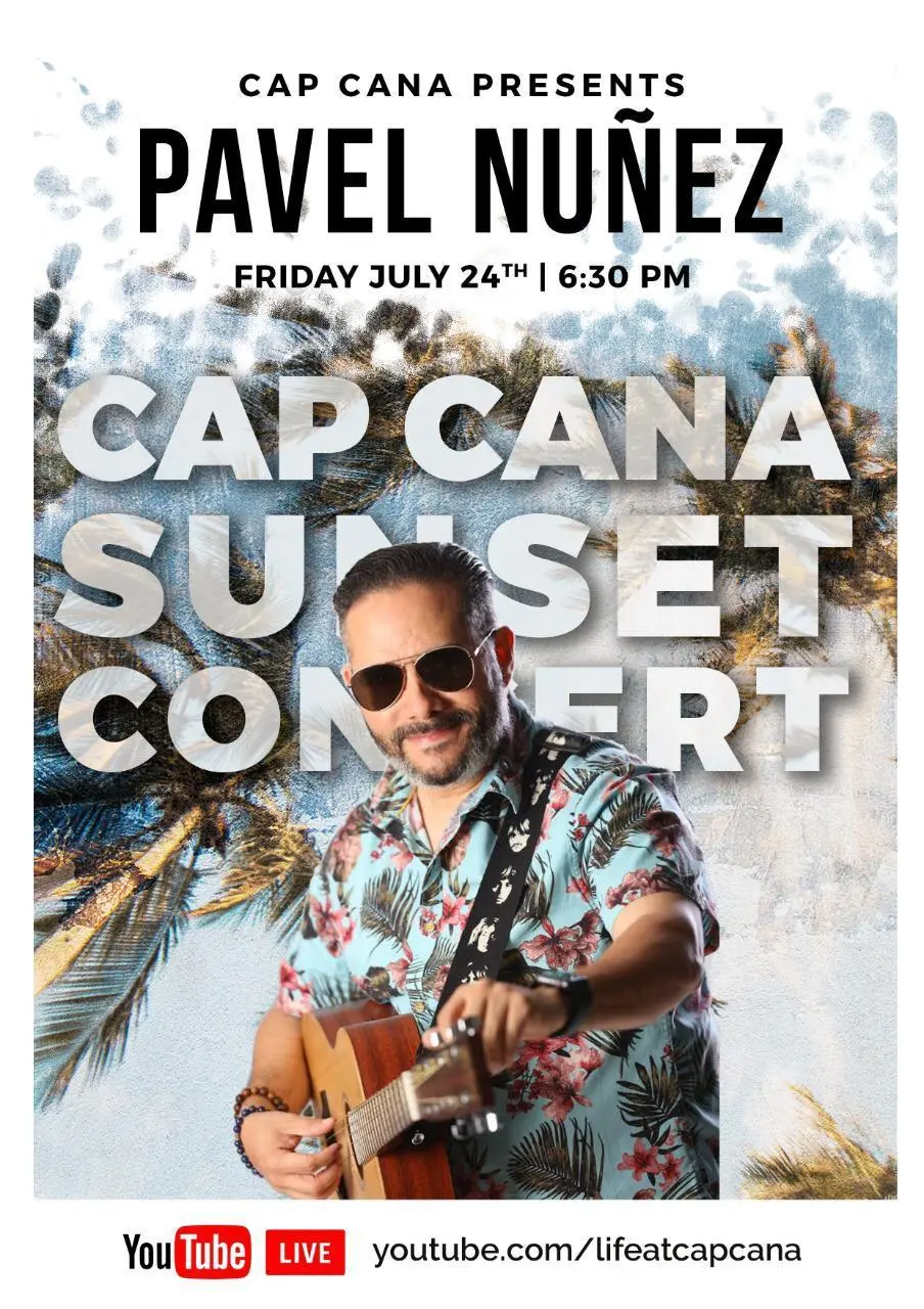 Pavel Núñez cantará este viernes en el Cap Cana Sunset Concert por YouTuve Live