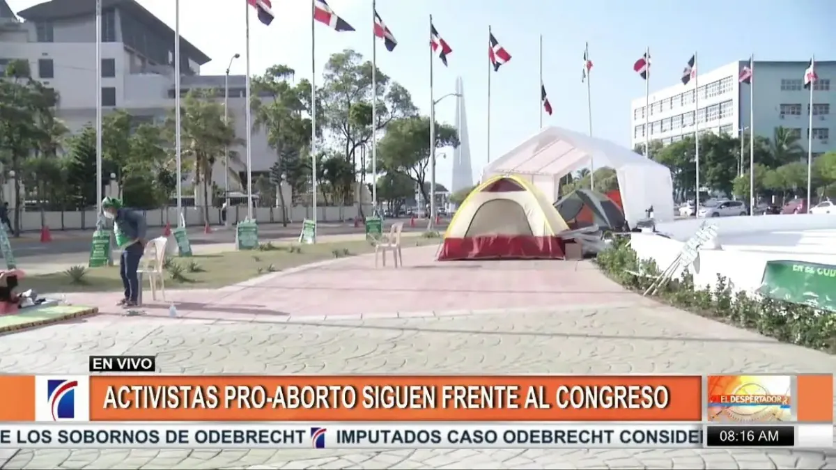 Activistas pro-aborto siguen frente al Congreso Nacional