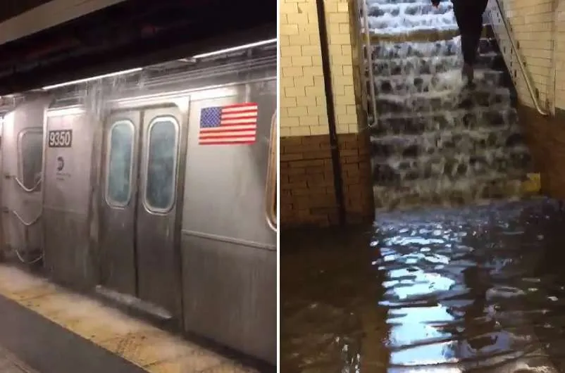Elsa deja inundaciones en metro y vías de Nueva York por fuertes lluvias