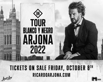 Ricardo Arjona anuncia gira Blanco y negro por Norteamérica para 2022