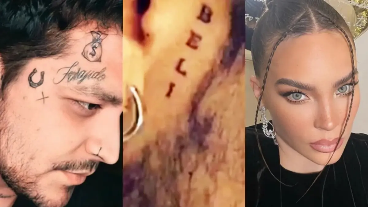 Christian Nodal se tapa tatuajes que tenía de Belinda