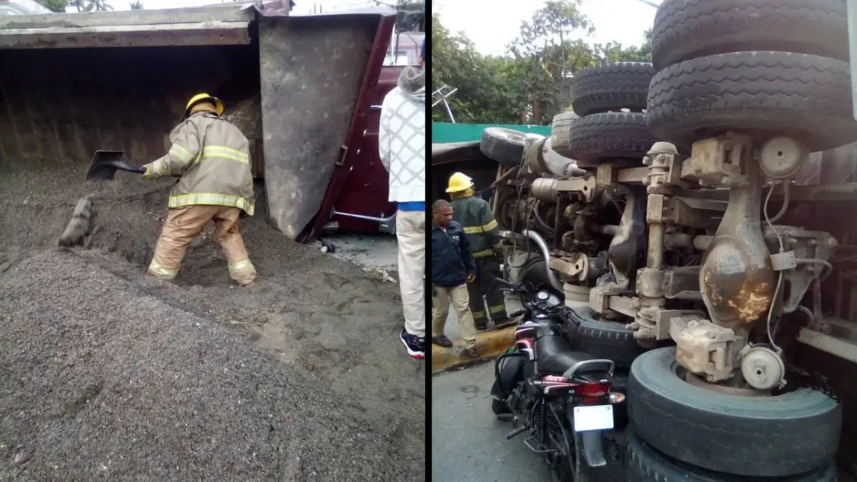 Muere una persona tras camión de arena impactar vivienda en San Cristóbal
