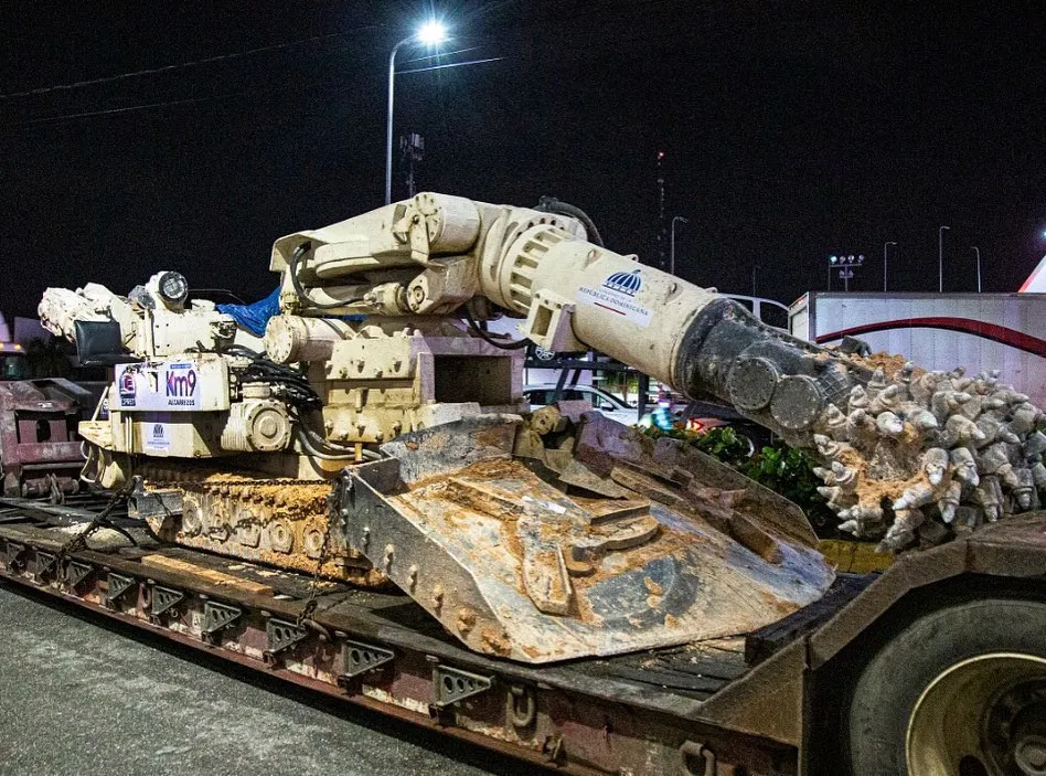 Tuneladora prometida por Abinader ya trabaja en el rescate de mineros atrapados en Cerro Maimón
