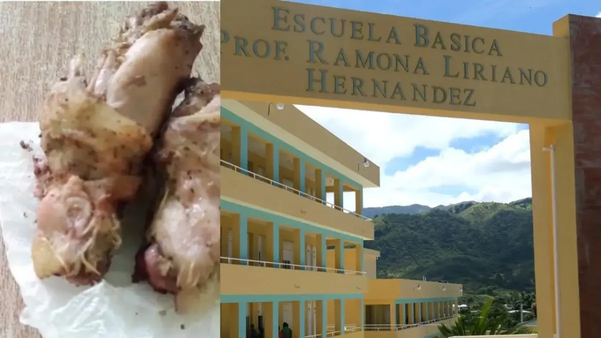 Denuncian carne con pluma y mal olor es servida supuestamente a estudiantes en Ocoa