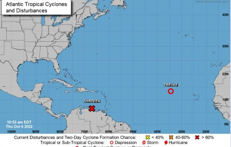 La potencial tormenta tropical Trece cada vez más organizada en el Caribe