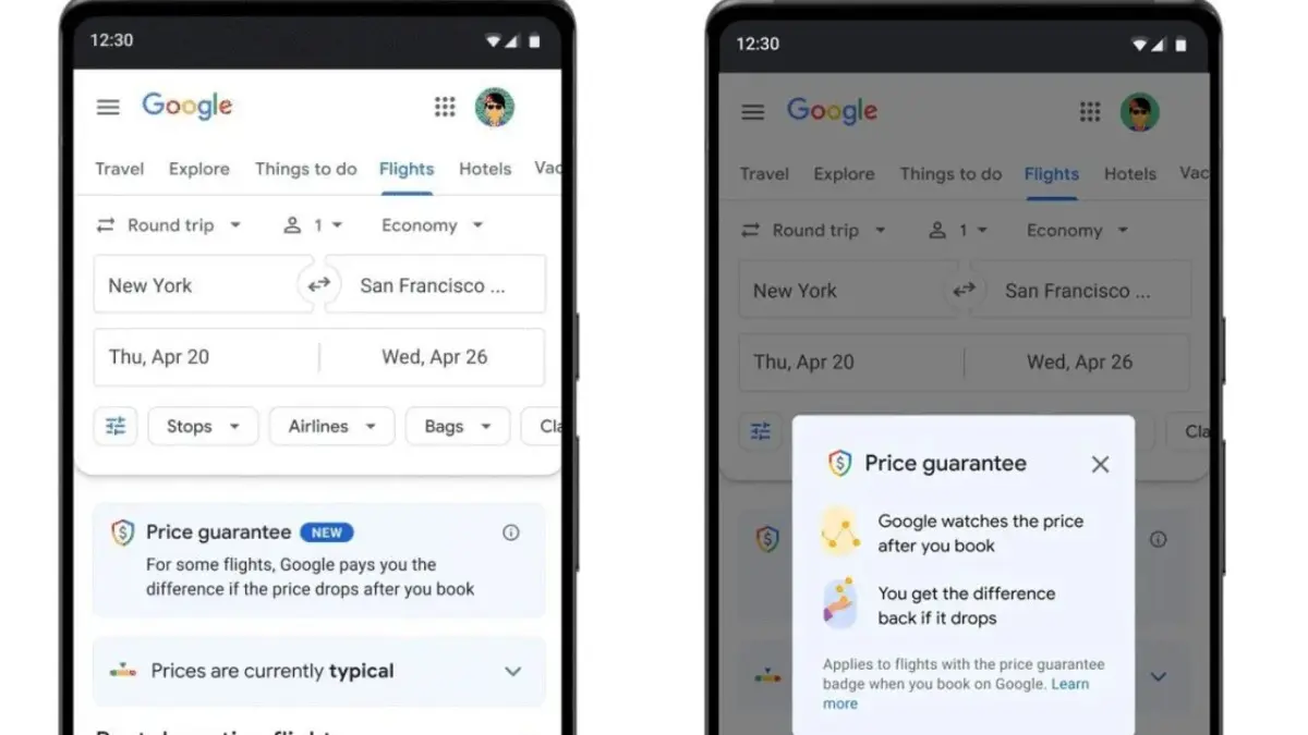 Google lanza un distintivo de precio más bajo garantizado en vuelos de EEUU