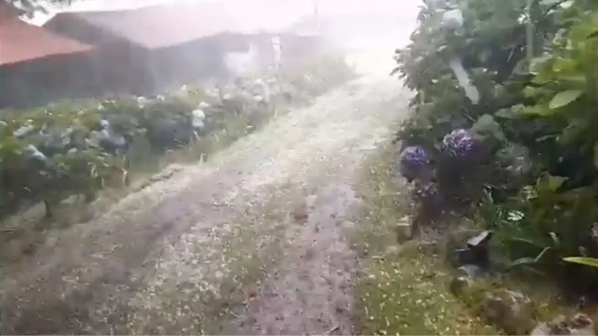 Granizos y fuertes lluvias en Valle Nuevo, Constanza