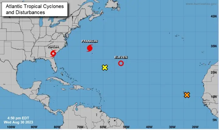 Idalia se degrada a tormenta tropical a su paso por Georgia y las Carolinas