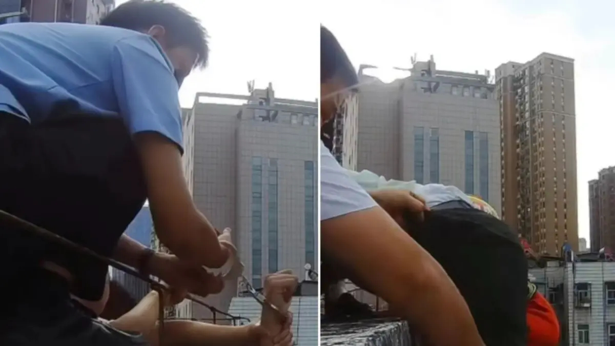 Policía se esposa a un suicida y le salva la vida