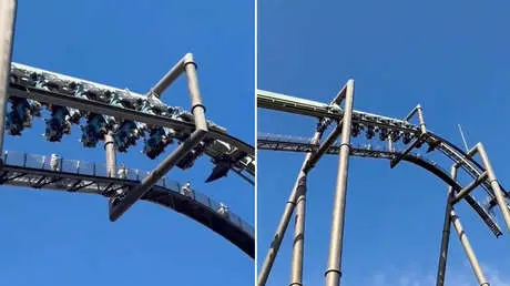 Montaña rusa se detiene y deja cabeza abajo a decenas de personas