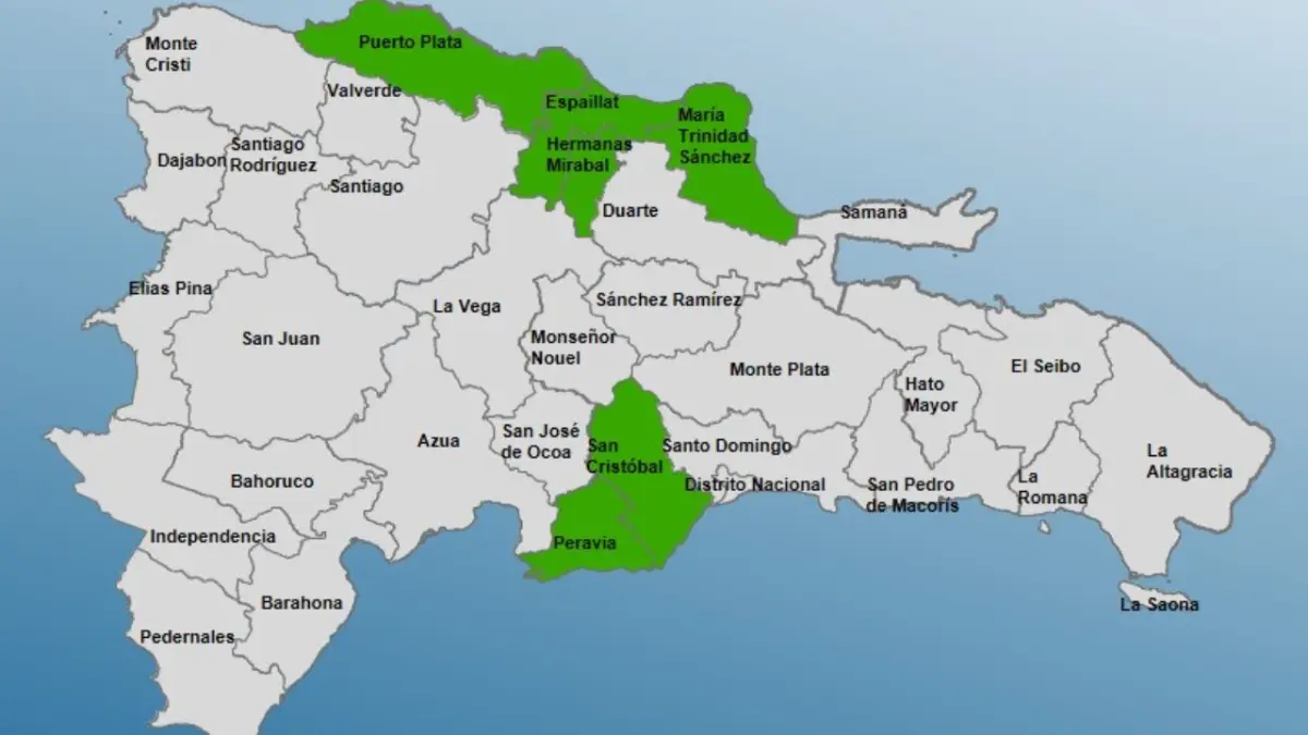 COE pone 6 provincias en alerta verde