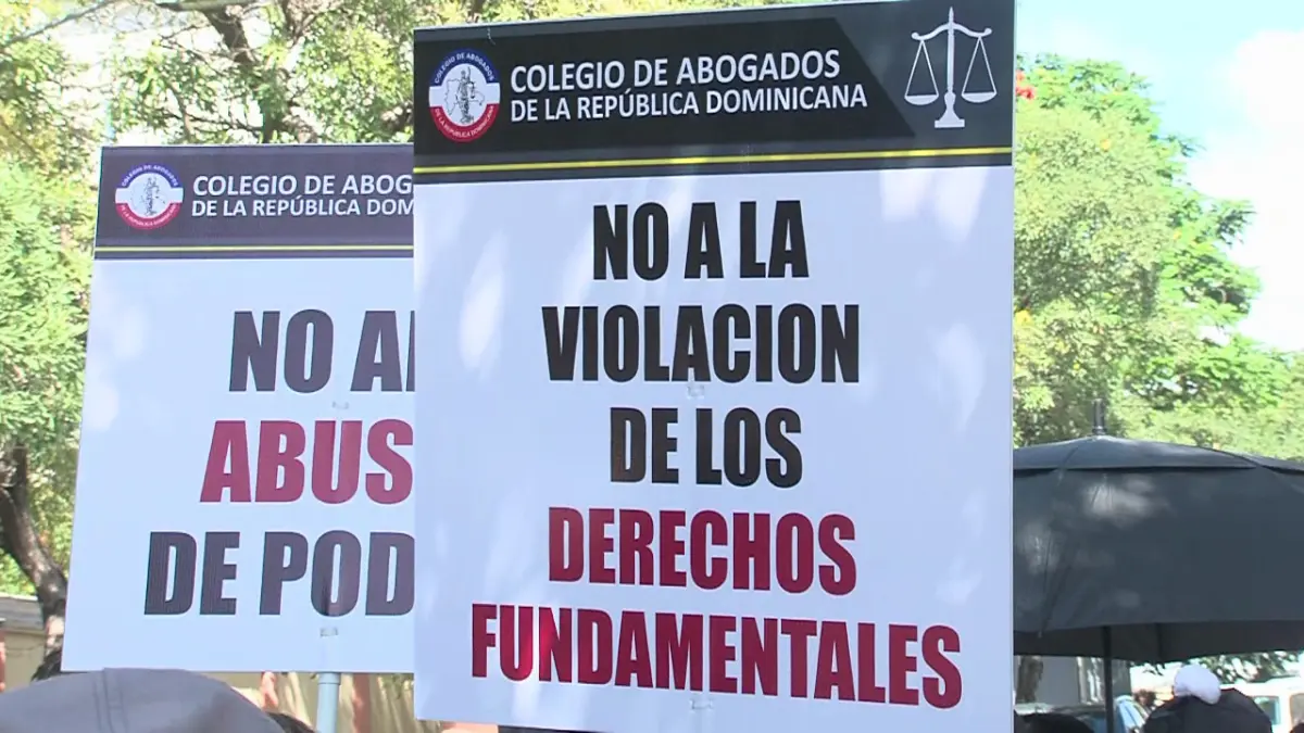 Con pancartas en mano y vociferando “democracia y libertad”, abogados protestan contra ley que crea la DNI