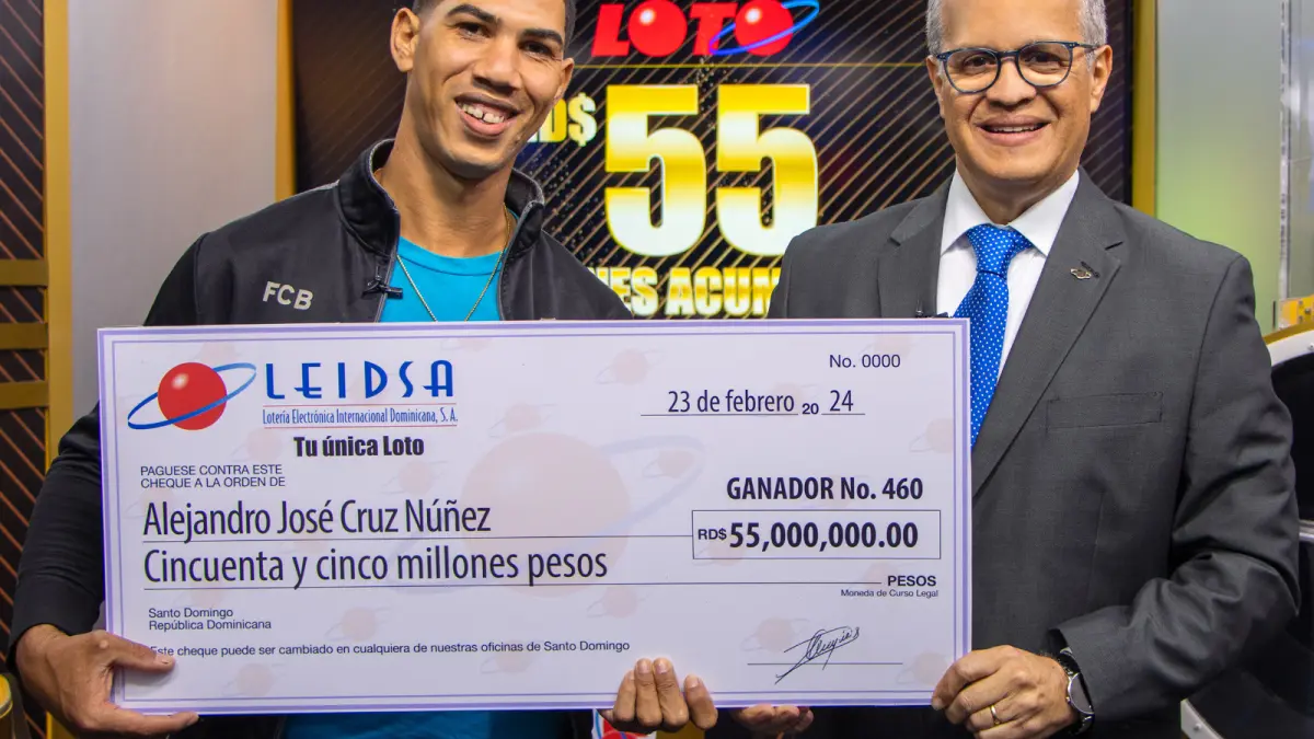 LEIDSA entrega 55 millones al millonario 460 del Loto
