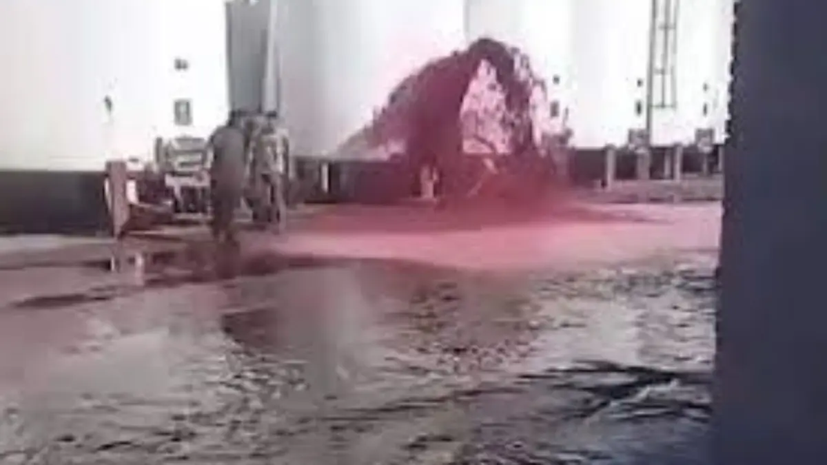 Torrente de vino tinto inunda una bodega en Argentina